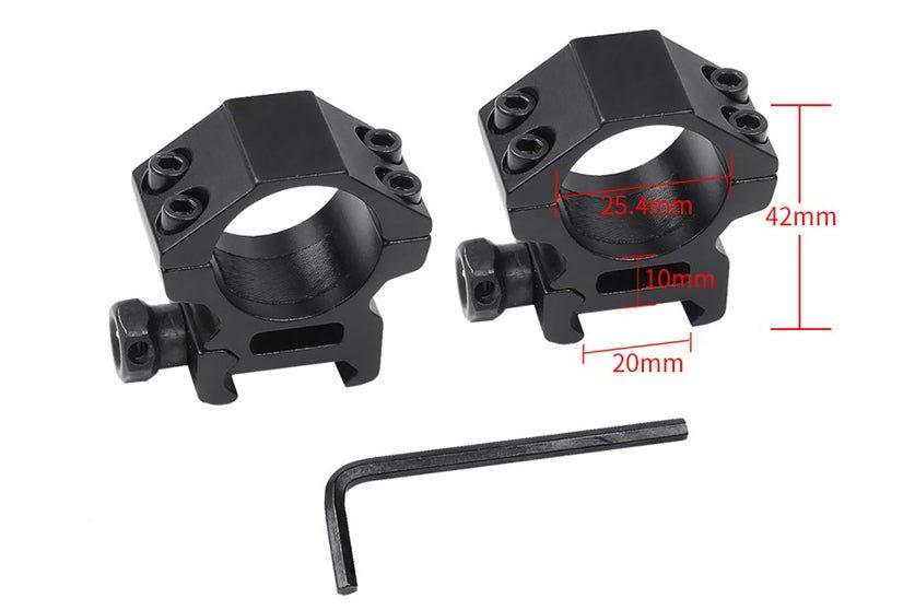 Aluminium Alloy Rifle Scope Rings Pair Picatinny Mount - ArrowOptic